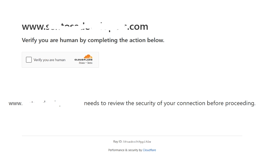 Hacked website showing fake Cloudflare verification security check Hacked website showing fake Cloudflare verification security check